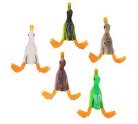 Socobeta Esca per Anatra Topwater, Esca da Pesca per Anatra Galleggiante in Gomma 3D con Gancio Grande e Rotazione di 360 Gradi per Pescatori Principianti di Pesca Alla Spigola