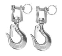 Socobeta Gancio a Catena con Forcella di Grado Industriale con Rotazione di 360 Gradi per Macchine Edili e Forestali, Set di 2 per il Trasporto Via Terra (1/4 (350kg))