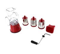 Socobeta Grattugia a Tamburo Rotante, Grattugia in Acciaio Inossidabile per Formaggio, Verdure, Patate, Noci, Cipolle (Rossa)