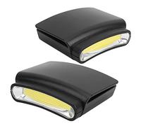 Socobeta Lampada Frontale con Clip per Cappuccio a LED Flash Alto/basso/rosso per Cappello da Pesca Mini Lampada Frontale a Tesa Larga 2 unità Clip per Esterni in PVC a Mano Libera da 3 Pollici