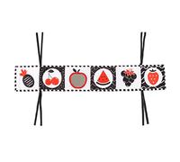 Socobeta Libro in Stoffa per Bambini in 4 Stili, Libro Morbido Educativo Precoce con Specchio Divertente per lo Sviluppo del Cervello Infantile Coordinazione Occhio Mano Giocattolo per (Frutta)