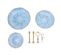 Socobeta Mangiatoia per Uccelli Sospesa a 3 Livelli con Bellissimo Design in Acrilico per L'arredamento del Cortile, Attira gli Uccelli Selvatici, Durevole, Set da 8 Pezzi (Blu)