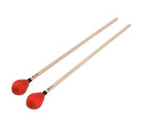 Socobeta Mazze Marimba con Impugnatura in Acero 2 Pezzi Mazze di Lana Medie Dure per la Pratica delle Prestazioni di Percussione (Rosso)