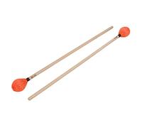 Socobeta Mazze Marimba con Impugnatura in Acero 2 Pezzi Mazze di Lana Medie Dure per la Pratica delle Prestazioni di Percussione (Arancia)