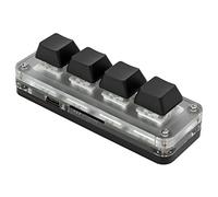 Socobeta Mini tastiera da gioco, DC 5V 1A Green Shaft 4 Key Keyboard Tipo C a interfaccia USB Plug and Play per Office Media Music