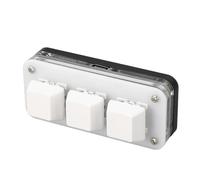 Socobeta Mini Tastiera Gioco Retroilluminata RGB a 3 Tasti con Interruttore Blu per PC e Desktop, Tastiera Macro Programmabile per Impiegati (Bianco)