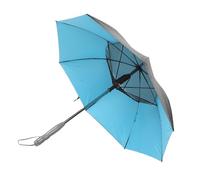 Socobeta Ombrellone con Ventilatore Elettrico con 3 Pale Pieghevoli per Viaggi in Spiaggia, Ombrellone Ricaricabile con Ventola Spray a 8 Ossa per Uso Esterno (Blu)