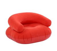 Socobeta Poltrona Lounge Gonfiabile Elegante Divano Gonfiabile Floccato a Forma di U per Balcone Portatile in PVC Portatile (Rosso)