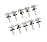 Socobeta Pulsante di Blocco della Tracolla per Chitarra da 10 Pezzi, Perno Terminale in Metallo con Accessori a Vite Parti Musicali per Chitarra Elettrica Basso Ukulele (Argento)