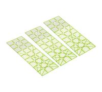 Socobeta Righello per Taglio Tessuto, Guida Acrilica in 3 Pezzi | ideale per quilting, scala precisa, linee verdi, utilizzo semplice