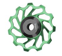 Socobeta Rischio Mountain Bike Deragliatore Posteriore Puleggia 11t Tenditore Tenditore Tenditore Posteriore con Cuscinetto per Bicicletta(Ruota di Guida in Ceramica 11 Denti Verde)