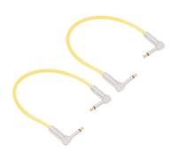 Socobeta Set di 2 Cavi Jumper per Chitarra, Cavo per Pedali Effetti per Chitarra con Spina da 1/4 di Pollice in Rame Puro Durevole per Chitarre Elettriche, 30 Cm/12 Pollici (Gialla)