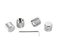 Socobeta Set di Manopole per Chitarra in Metallo Stile Vintage, Robusto e Durevole, Controllo del Volume per Chitarristi, 4 Pezzi, Manopola a Botte Piatta, con Cupola in Metallo, per Chitarristi