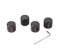 Socobeta Set di Manopole per Chitarra in Metallo Stile Vintage, Robusto e Durevole, Controllo del Volume per Chitarristi, 4 Pezzi, Manopola a Botte Piatta, con Cupola in Metallo, per Chitarristi