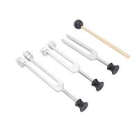 Socobeta Set Diapason, Lega di Alluminio 128Hz 256Hz 512Hz per Terapie Curative e Test Dell'udito per Uso Clinico di Meditazione Yoga (Argento)