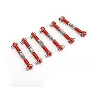 Socobeta Set Tiranti RC 6 Pezzi, Lunghezza Regolabile 47 Mm per Auto Buggy e Drift 1/10, Realizzati in Lega di Alluminio, 5 Scelte di Colore (Rossa)