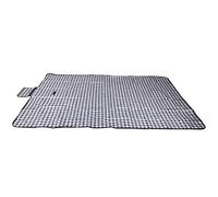 Socobeta Tappetino da Picnic per Esterni in Tessuto Oxford, Resistente e Impermeabile per Uso in Spiaggia e Sull'erba, 145x200 Cm, Rosso Bianco (Griglia Bianca Blu)