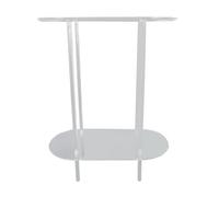 Socobeta Tavolino Trasparente Comodino Moderno Design Ovale a 2 Livelli in Acrilico per Camera da Letto, Ufficio, Soggiorno, 40x20x50 Cm