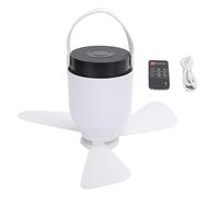 Socobeta Ventilatore da Soffitto Ricaricabile Tramite USB con Telecomando e Luce LED per Tenda da Campeggio per Uso Interno Ed Esterno