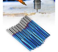 Socobeta ZDZCYS17DL 10 Pezzi 3,175 Mm Gambo in Metallo Duro 2 Flauto Fresa Diritta Rivestimento Blu per Legno Acrilico PVC EVA Taglienti