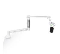 Socodox Braccio Microfono a Basso Profilo, Supporto da Scrivania per Blue Yeti, Podcast e Streaming, con Morsetto 7cm, Adattatori 3/8" 5/8", Carico 2kg, Bianco