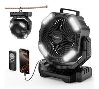 Socool Ventilatore da campeggio ricaricabile 40.000 mAh con telecomando portatile per esterno oscillazione wireless 136 ore 4 velocità ventilatore da tavolo con luce
