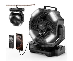 Socool Ventilatore da campeggio ricaricabile 40.000 mAh con telecomando portatile per esterno oscillazione wireless 136 ore 4 velocità ventilatore da tavolo con luce