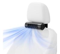 Socool - Ventilatore portatile per auto, alimentato a batteria, 10000 mAh, 4 velocità, per raffreddamento sedile posteriore, mini ventilatore posteriore per poggiatesta e collo, inclinazione di 70°