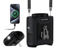Socool - Ventola portatile da 10000 mAh, con clip, da cintura, ricaricabile, a batteria, con 5 velocità e torcia, ventilatore da collo a mani libere, raffreddamento 40 ore, per campeggio e viaggi