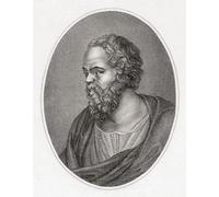 Socrate. c. 470 a.C. 399 a.C. filosofo greco classico (ateniano). Dopo un'opera del XIX secolo di Willem van Senus. Stampa poster di Ken Welsh (12 x 15)