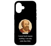 Socrate disse: "Non posso insegnare solo a far pensare alle persone" (Dark) Custodia per iPhone 16