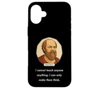 Socrate disse: "Non posso insegnare solo a far pensare alle persone" (Dark) Custodia per iPhone 16 Plus