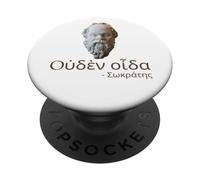 Socrate - I Know Nothing - Citazione in lingua greca antica PopSockets PopGrip Adesivo