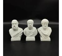 Socrates - Statua greca antica con testa di filosofo greco, stampa 3D, 10 cm, statuetta greca, decorazioni applicabili per casa, ufficio, scrivania e tavolo (Socrate Platone Aristotele, 3 pezzi)
