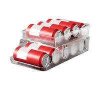 Soda Can Organizer, Refrigerator Drink Dispenser, Stackable Transparent Bin, Easy Access Storage, Space Saving Beverage Holder for Hotel Apartment Restaurant Rental Use, 800g