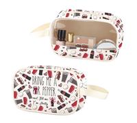 Soda Clear Makeup Bag Soda Addict Gift Vodka Drinker PU Leather Cosmetic Bag con manico Soda Bere Amante Regalo, Pretty Pu, No