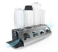 SodaClean® Premium portabottiglie con vassoio di raccolta - per bottiglie SodaStream Duo Crystal | acciaio inox di alta qualità - con portacoperchio | Easy Fuse Power Emil UVM.