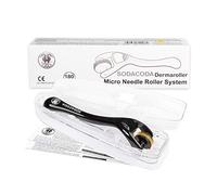Sodacoda Derma Roller - 180 Micro Aghi in Titanio - Cicatrici da Acne - Stimola la Circolazione Sanguigna Collagene Elastina Lunghezza Dell'ago 1,50 mm