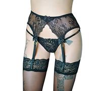 Sodacoda Reggicalze Sexy da Donna in Pizzo Seducente (Senza Calce) (1x Nero L)