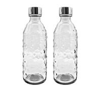 SodaOrsetto | Bottiglia di vetro (Confezione doppia) per spruzzatore d'acqua (SodaStream*,Aarke*,ecc.), design retrò, 0,7 l con TWIN SECURE by SodaBear