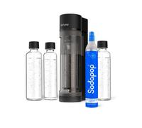 Sodapop Aeratore Logan Starter Set con cilindro CO₂ e 3 bottiglie di vetro, nero