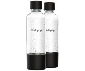 Sodapop Set di bottiglie in PET Logan, bottiglie di ricambio esclusivamente per Sodapop Gorgogliatore d'acqua Logan, senza BPA, 2 x 850 ml