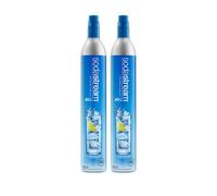 Sodastream - 2 bombole di CO2 per acqua frizzante, sistema a gas avvitabile blu, per bevande gassate da 60 litri, compatibile con Spirit, Crystal e Genesis, ridurre i rifiuti di plastica, compatibile