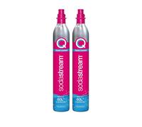 SodaStream - 2 bombole di CO2 per acqua frizzante, sistema a gas Quick Connect, rende 60 litri di bevande gassate, compatibile con Terra, Duo e Art, riduce i rifiuti di plastica, rosa