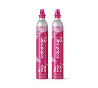SodaStream - 2 bombole di CO2 per acqua frizzante, sistema a gas Quick Connect, rende 60 litri di bevande gassate, compatibile con Terra, Duo e Art, riduce i rifiuti di plastica, rosa