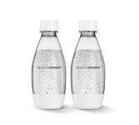 sodastream 2 bottiglie sottili da 0,5 l, lavabili in lavastoviglie (bianco)