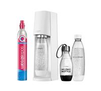 SodaStream Aeratore Terra, Confezione Risparmio con Cilindro di CO2, 2 1 l 1 Bottiglia di plastica da 0,5 l, Lavabile in lavastoviglie, Altezza 44 cm, Bianco, 44cm Hoch