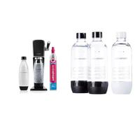 Sodastream Art Nero, Gasatore d’Acqua per Trasformare l’Acqua in Acqua Frizzante & Bottiglie Classiche per gasatore d'acqua, Capienza 1 Litro