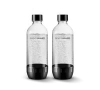 sodastream Bottiglia classica per carbonatazione DWS, lavabile in lavastoviglie, 1 l, colore nero (confezione da due), in plastica