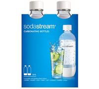 SodaStream Bottiglia di carbonatazione Classic DWS lavabile in lavastoviglie, 1 l, bianco (confezione da due), in plastica